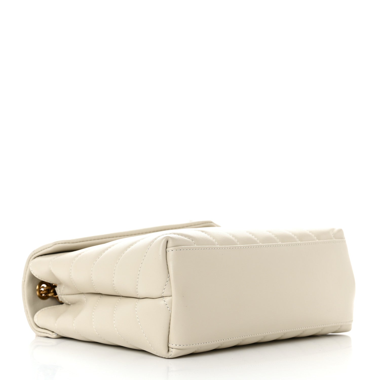 Saint Laurent Calfskin Y Quilted Monogram Small Loulou Chain Satchel Blanc Vintage 4 of 10