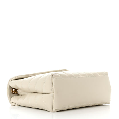 Saint Laurent Calfskin Y Quilted Monogram Small Loulou Chain Satchel Blanc Vintage 4 of 10