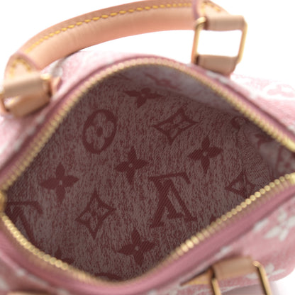 Louis Vuitton Monogram Jacquard Denim Nano Speedy Bandouliere Pink 5 of 10