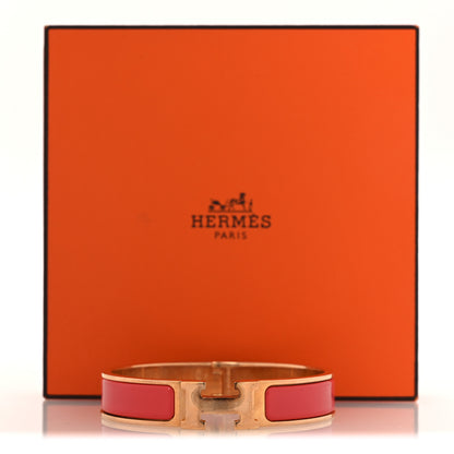 Hermes Enamel Narrow Clic Clac H Bracelet PM Rouge Corail 6 of 6