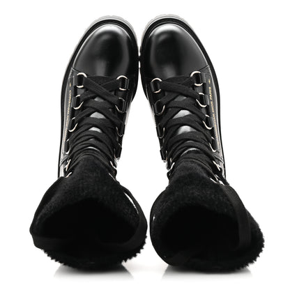 Christian Dior Calfskin Furr Stretch D-Fight Ankle Boots 39.5 Black 2 of 11