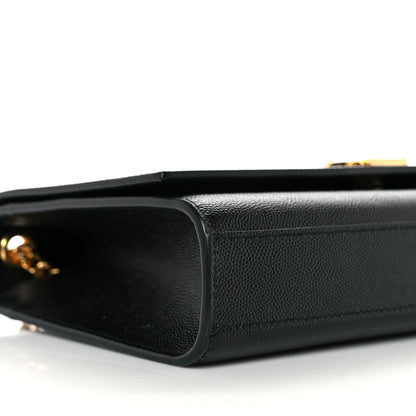 Saint Laurent Grain De Poudre Medium Classic Monogram Kate Satchel Black 7 of 9