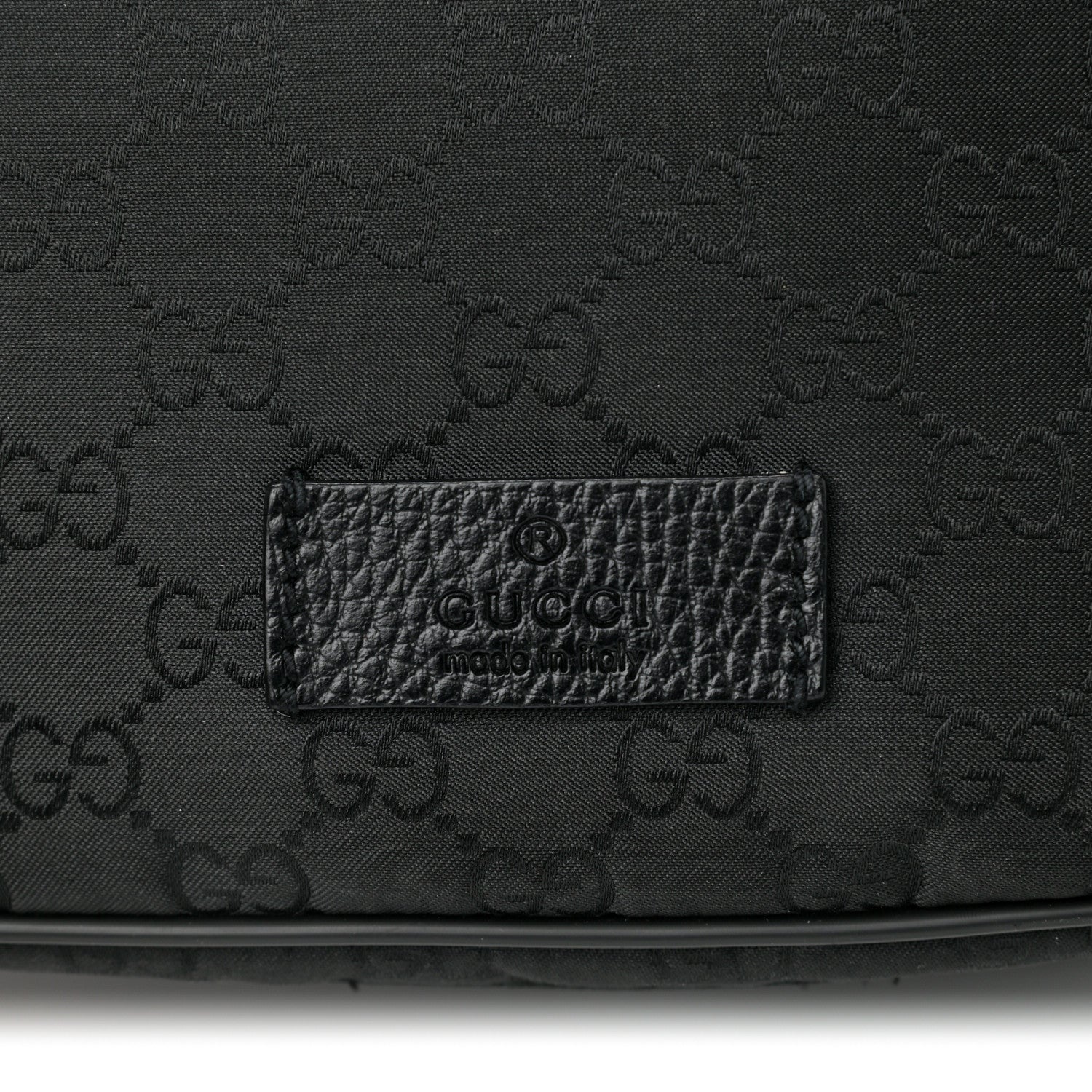 Gucci Nylon Monogram Fanny Pack Belt Bag Black 8 of 10