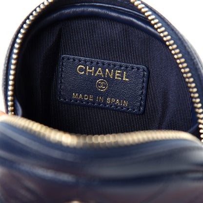 Chanel Caviar Quilted Zip Around Classic Coin Purse Navy Blue 6 of 8