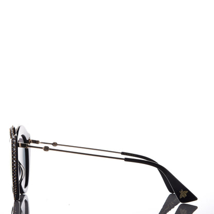 Gucci Crystal Cat Eye GG0214S Sunglasses Black Gold Pink 3 of 10
