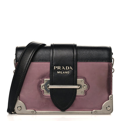 Prada Metallic Vitello Saffiano Cahier Bag Ibisco Black 1 of 10