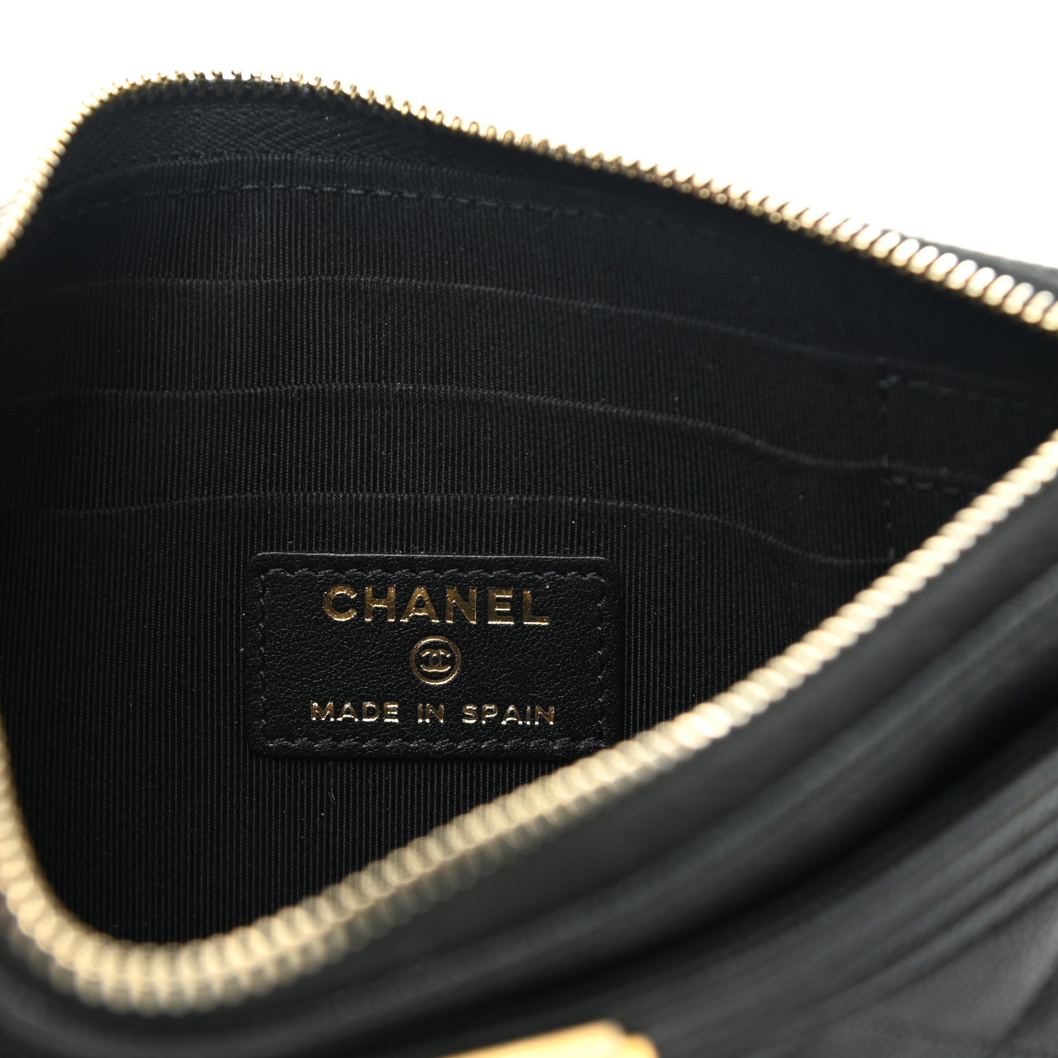 Chanel Caviar Quilted Classic Zip Boy Pouch Black 6 of 9