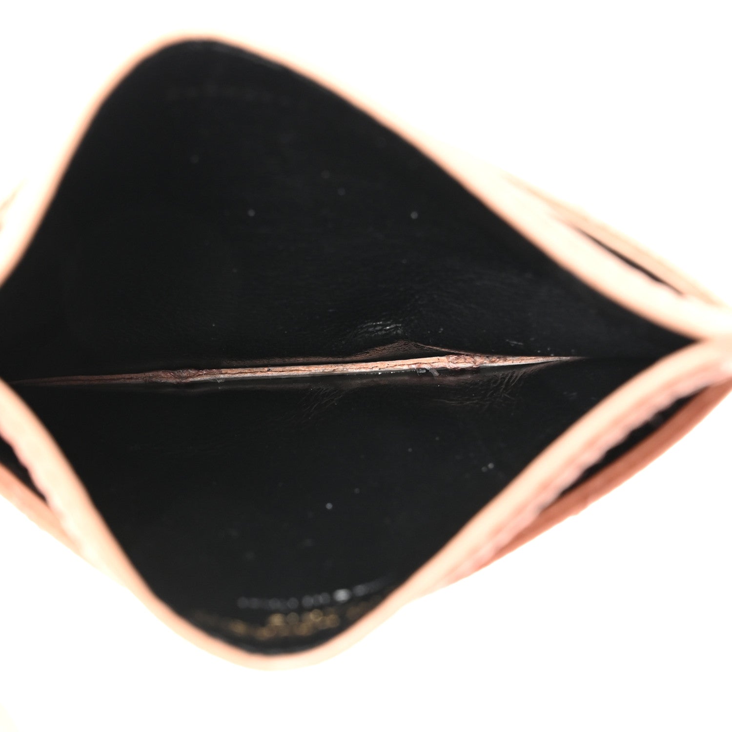 Saint Laurent Grain De Poudre Matelasse Chevron Monogram Credit Card Case Dark Beige 5 of 7