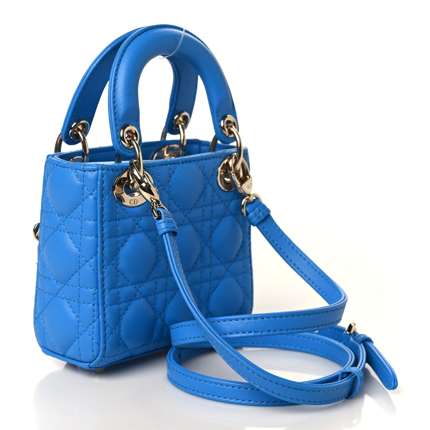 Lambskin Cannage Micro Lady Dior Blue