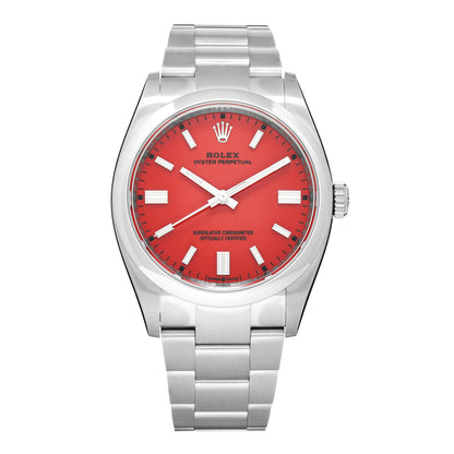 Rolex Stainless Steel 36mm Oyster Perpetual Watch Coral Red 126000 1 of 5