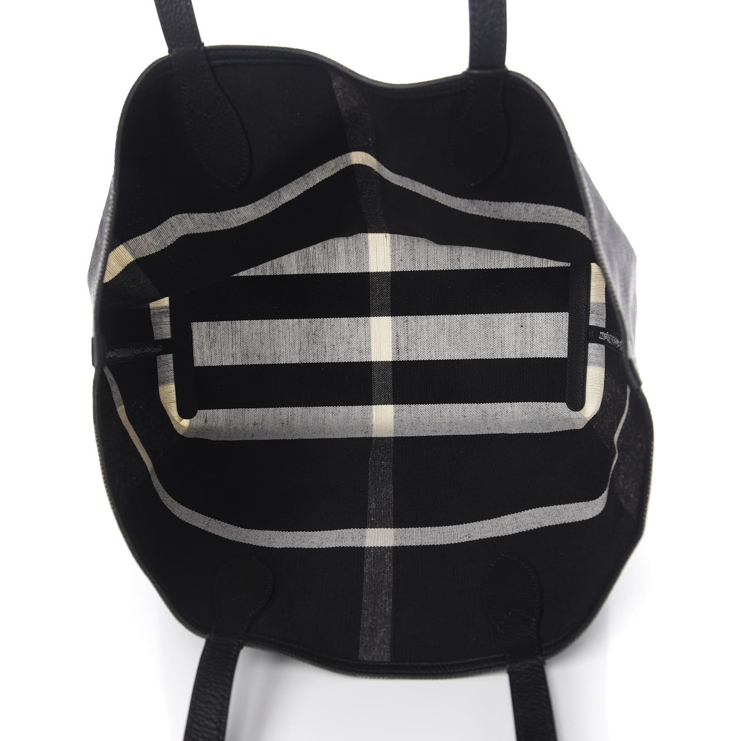 Coated Canvas Mega Check Medium Doodle Tote Black White