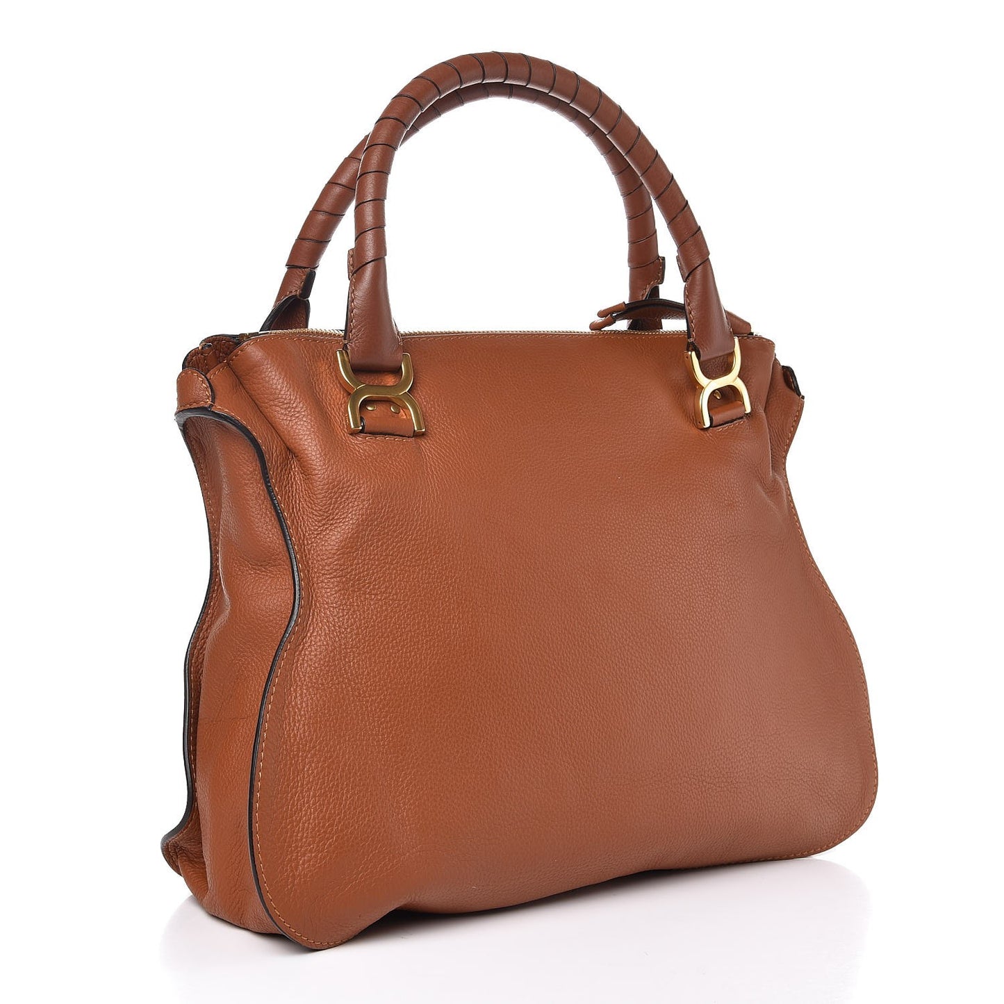 Calfskin Large Marcie Satchel Tan
