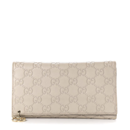Gucci Guccissima Signature GG Pierce Continental Wallet Off White 1 of 8