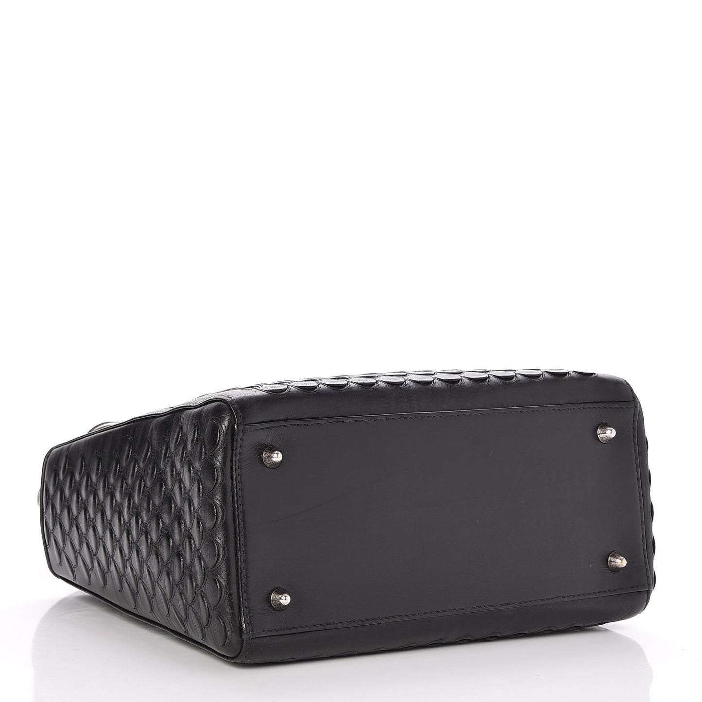 Lambskin Fish Scale Detail Medium Lady Dior Black