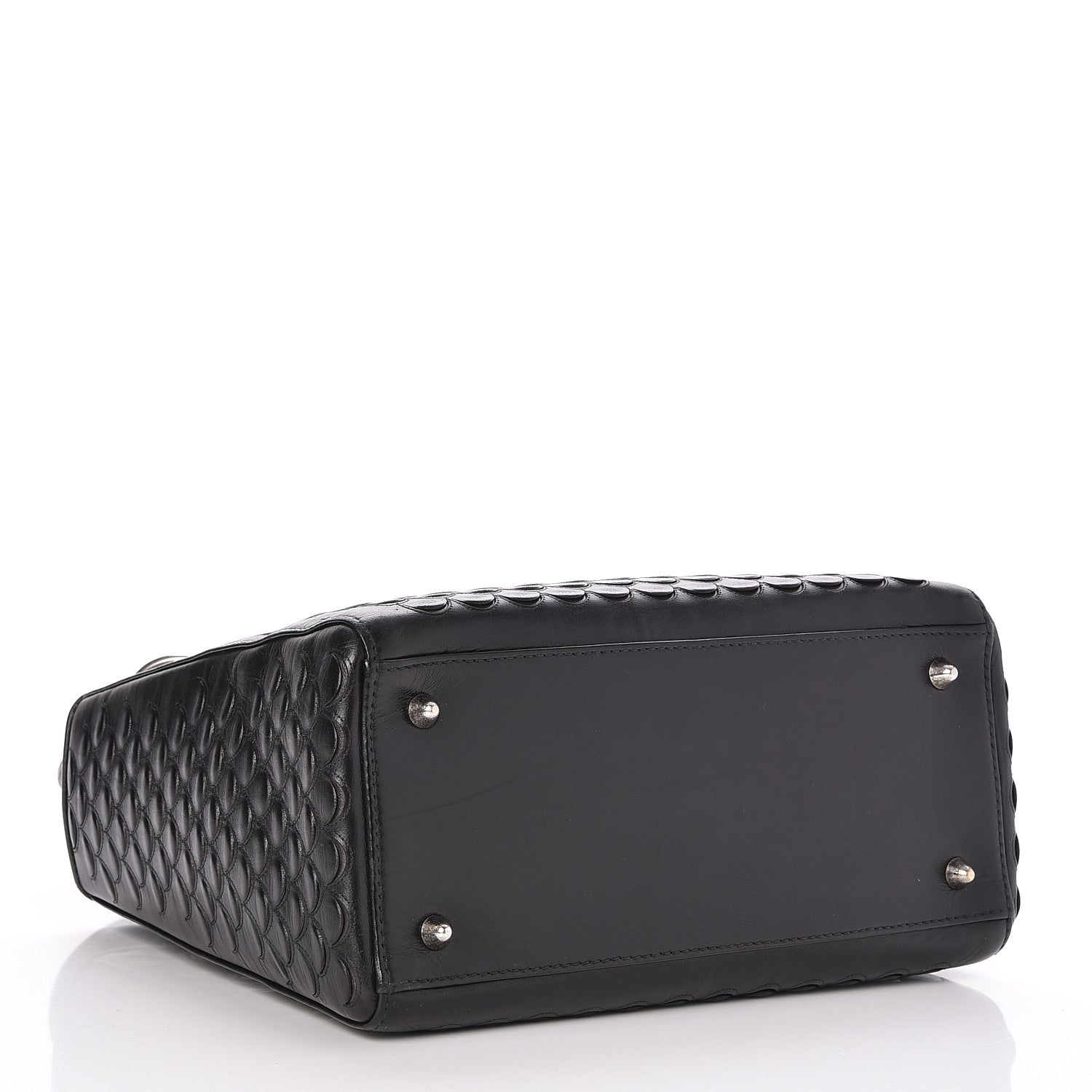 Christian Dior Lambskin Fish Scale Detail Medium Lady Dior Black 4 of 7