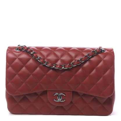 Chanel Lambskin Quilted Jumbo Double Flap Red 1 of 12