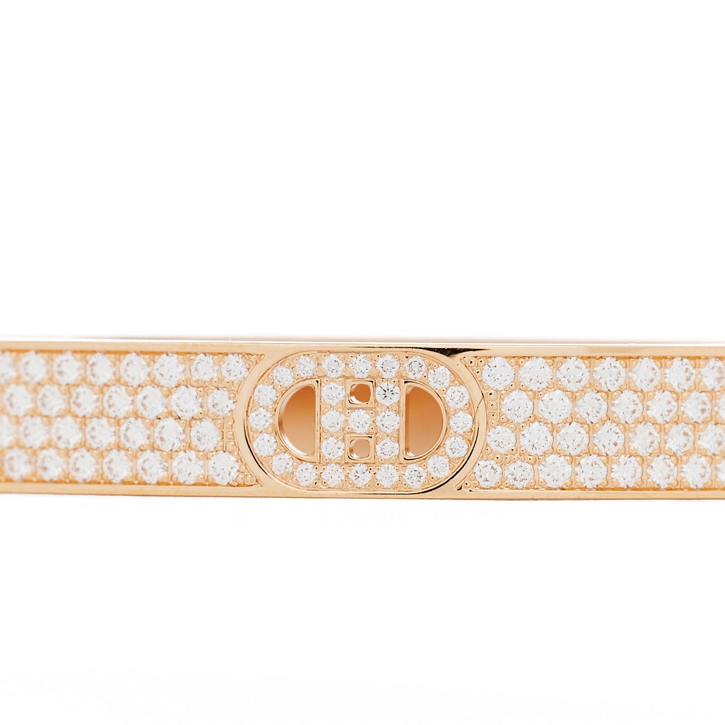 18K Rose Gold Pave Diamond H D'Ancre Bracelet SH