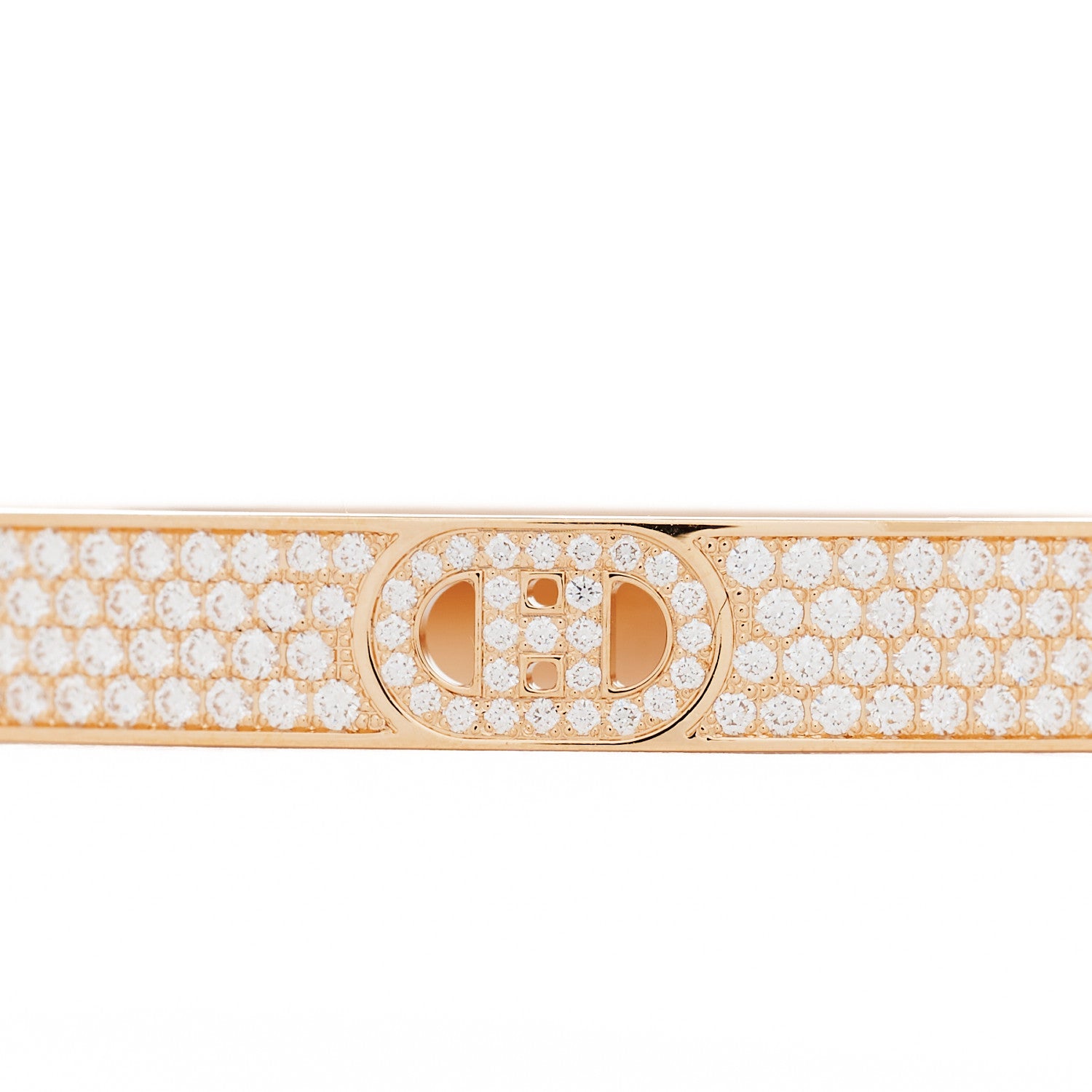 Hermes 18K Rose Gold Pave Diamond H D'Ancre Bracelet SH 3 of 5