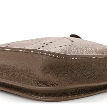 Hermes Taurillon Clemence EVELYNE III PM Etoupe 10 of 11