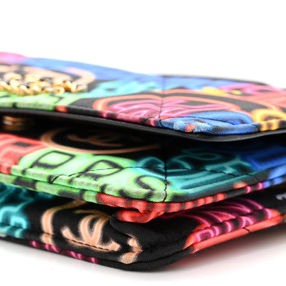 Chanel Fabric Printed Chanel 19 Wallet On Chain WOC Black Multicolor 11 of 12