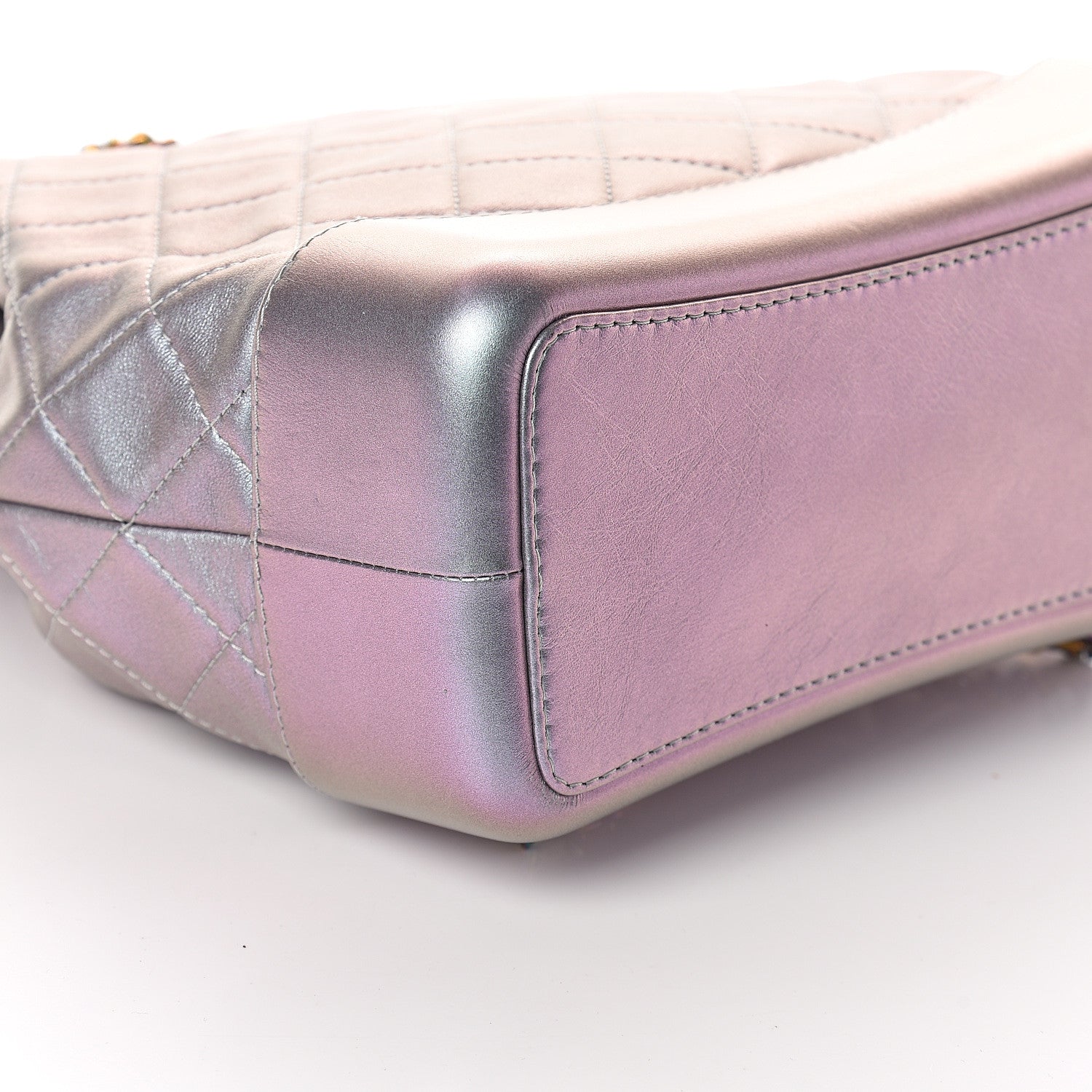 Chanel Iridescent Lambskin Calfskin Quilted Gabrielle Backpack Light Purple 8 of 9