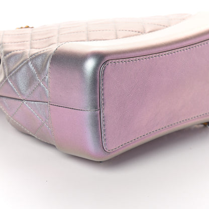 Chanel Iridescent Lambskin Calfskin Quilted Gabrielle Backpack Light Purple 8 of 9