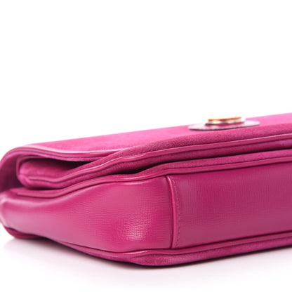 Gucci Suede Azalea Calfskin Small Marina Chain Shoulder Bag Fucsia 7 of 11