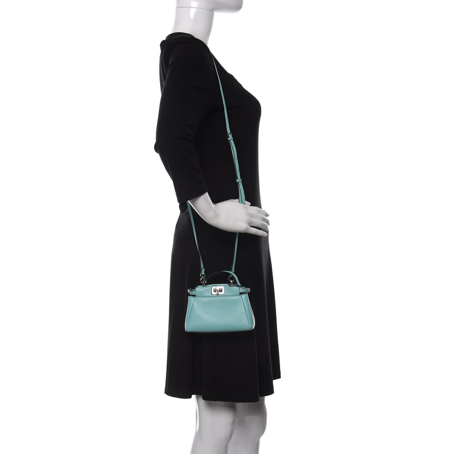 Shiny Nappa Micro Peekaboo Iconic Satchel Turchese Egiz