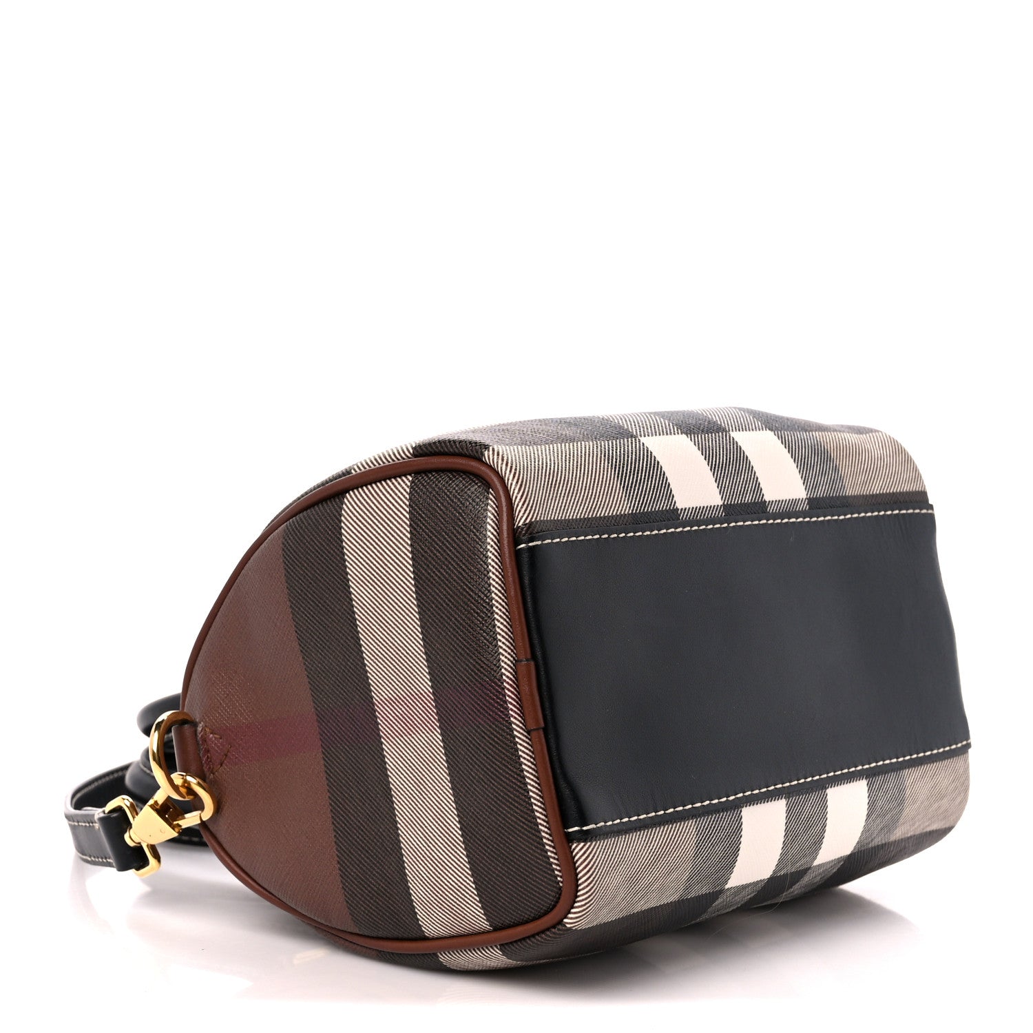 Burberry E-canvas Check Mini Bowling Bag Dark Birch Brown 4 of 10