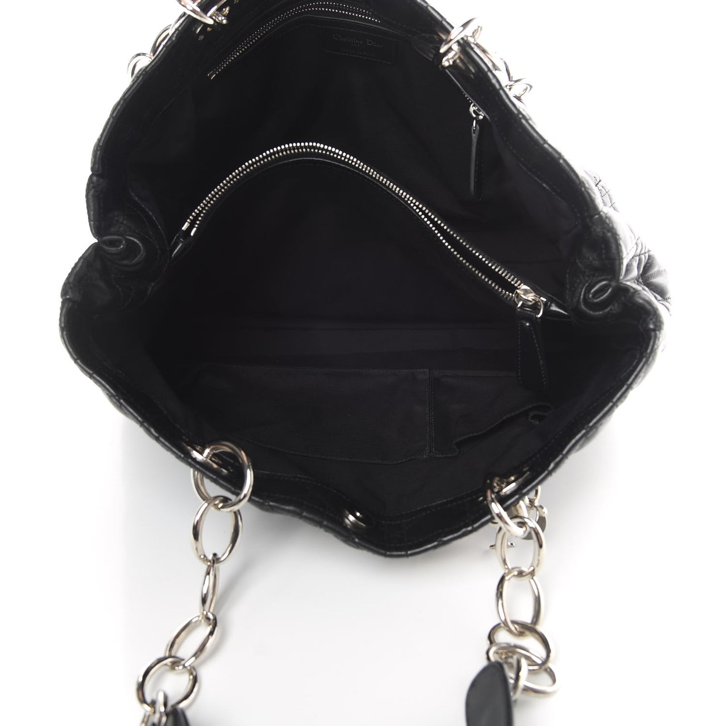 Lambskin Cannage Large Dior Soft Shopping Tote Black