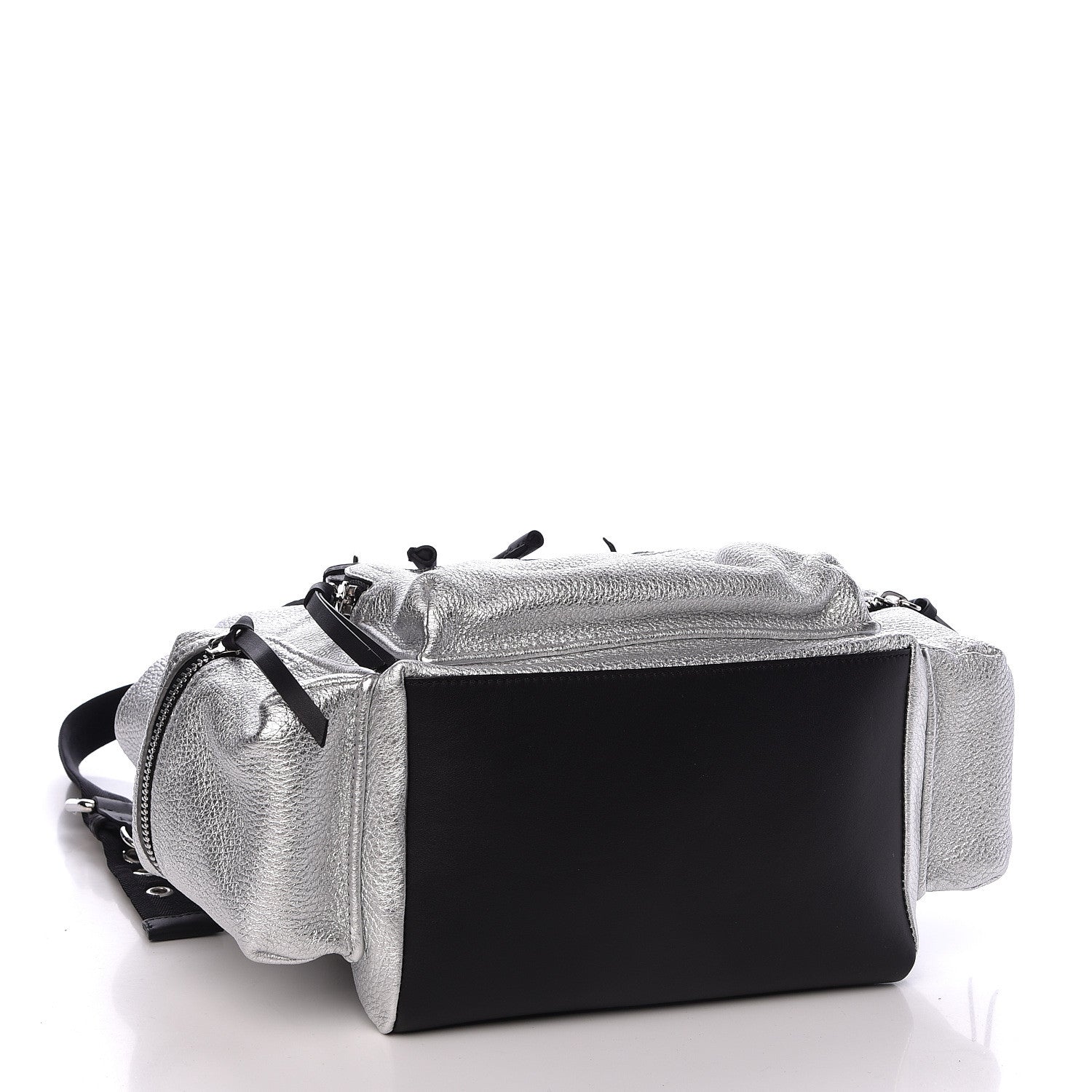 Burberry Metallic Deerskin Medium Rucksack Backpack Silver 4 of 9