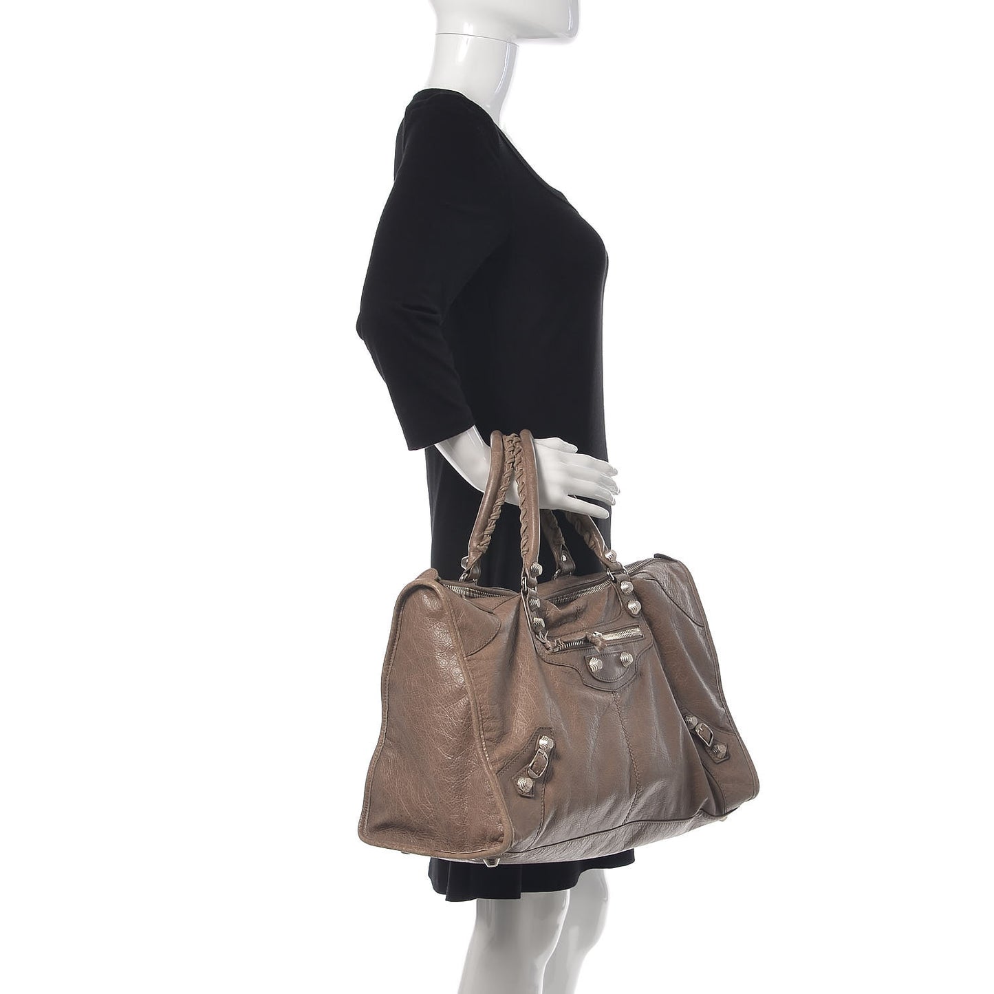 Agneau Giant 12 Silver Hardware Work Gris Poivre