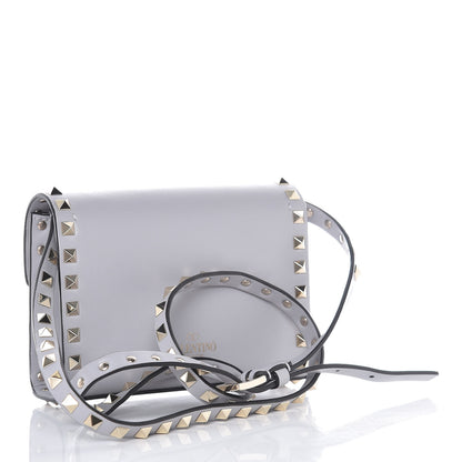 Valentino Garavani Vitello Mini Rockstud Flip Lock Crossbody Bag Pastel Grey 3 of 9
