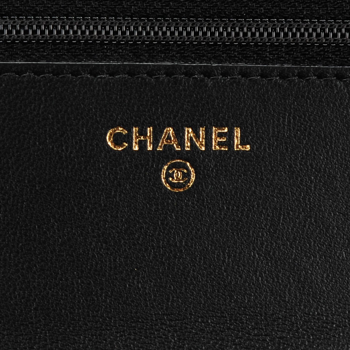 Lambskin Quilted Trendy CC Wallet On Chain WOC Black