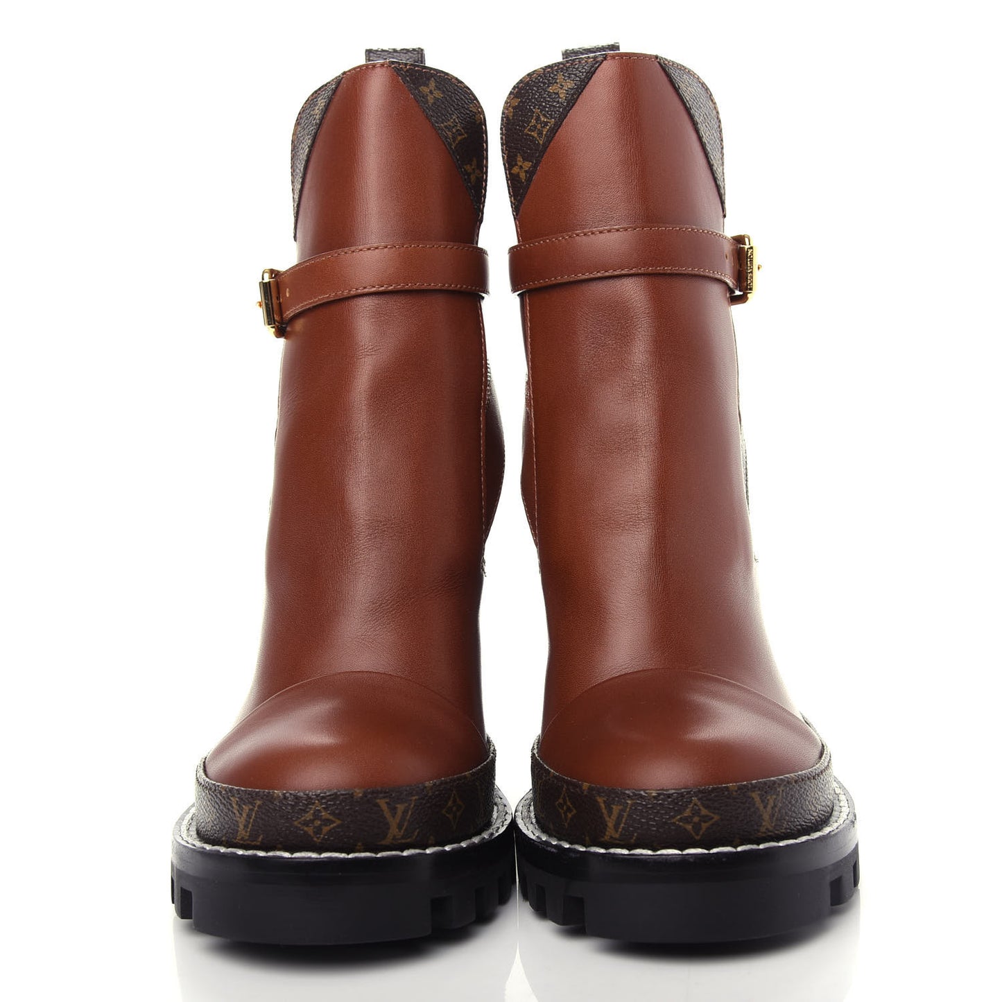 Calfskin Monogram Star Trail Ankle Boots 37 Cognac
