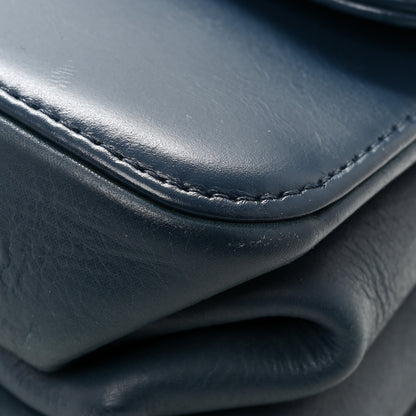 Chanel Glazed Calfskin Quilted Small Straight Lined Flap Blue 14 of 14