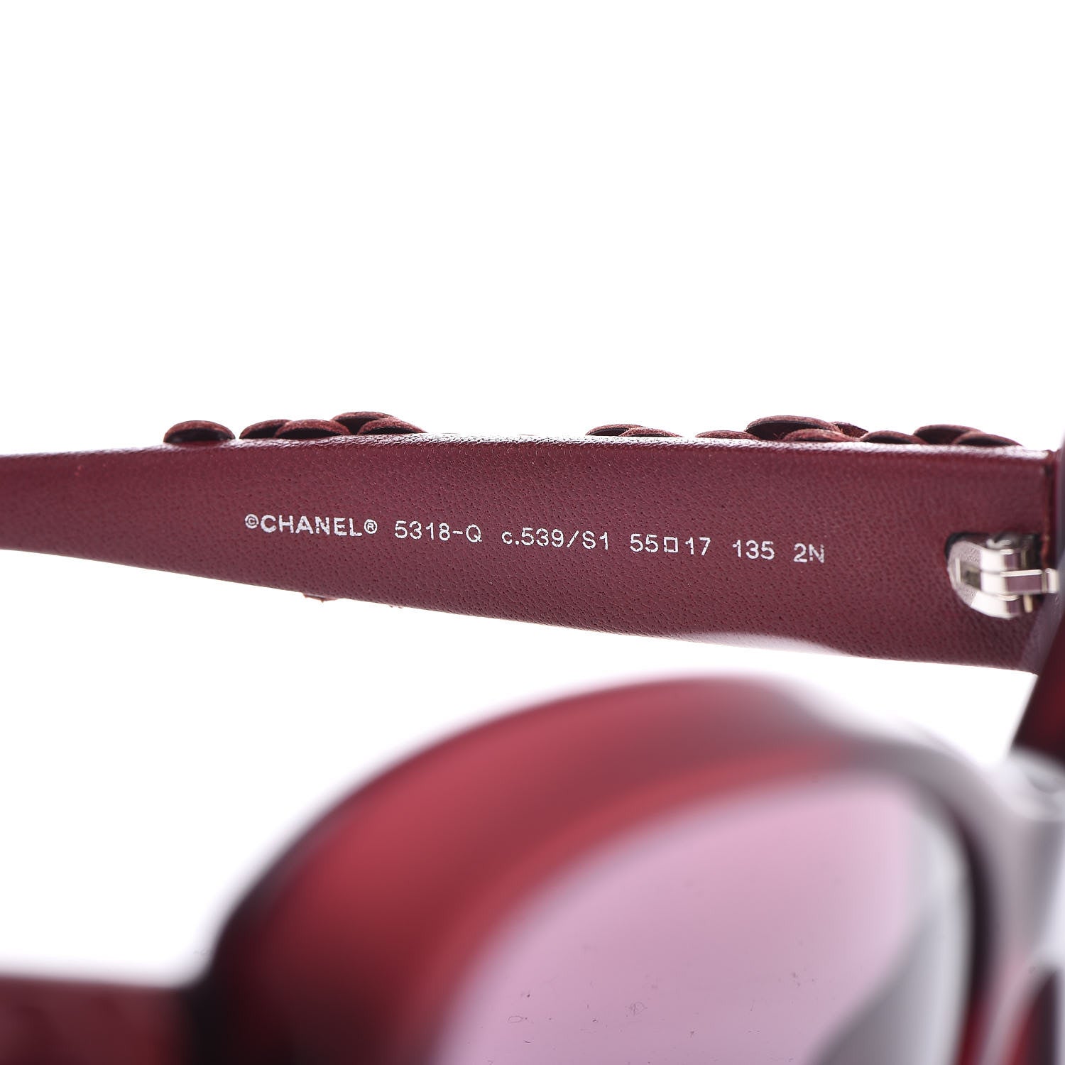 Chanel Lambskin Camellia CC Sunglasses 5318 Q Red 5 of 8