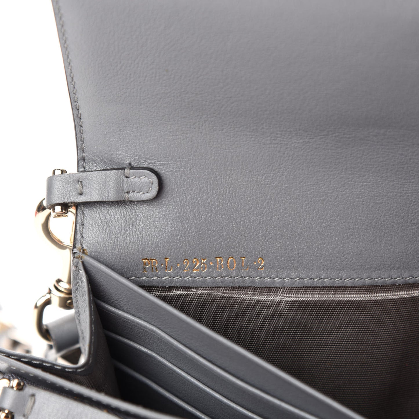 Vitello Rockstud Wristlet Travel Wallet Grey