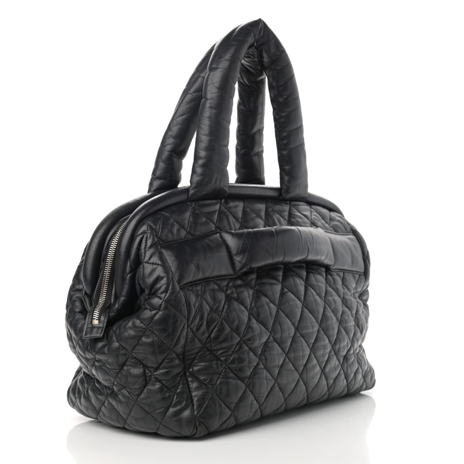 Chanel Nylon Quilted Coco Cocoon Medium Reversible Tote Black Red 2 of 17