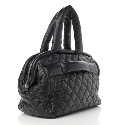 Chanel Nylon Quilted Coco Cocoon Medium Reversible Tote Black Red 2 of 17