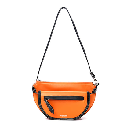 Burberry Smooth Calfskin Double Olympia Shoulder Bag Deep Orange 1 of 14