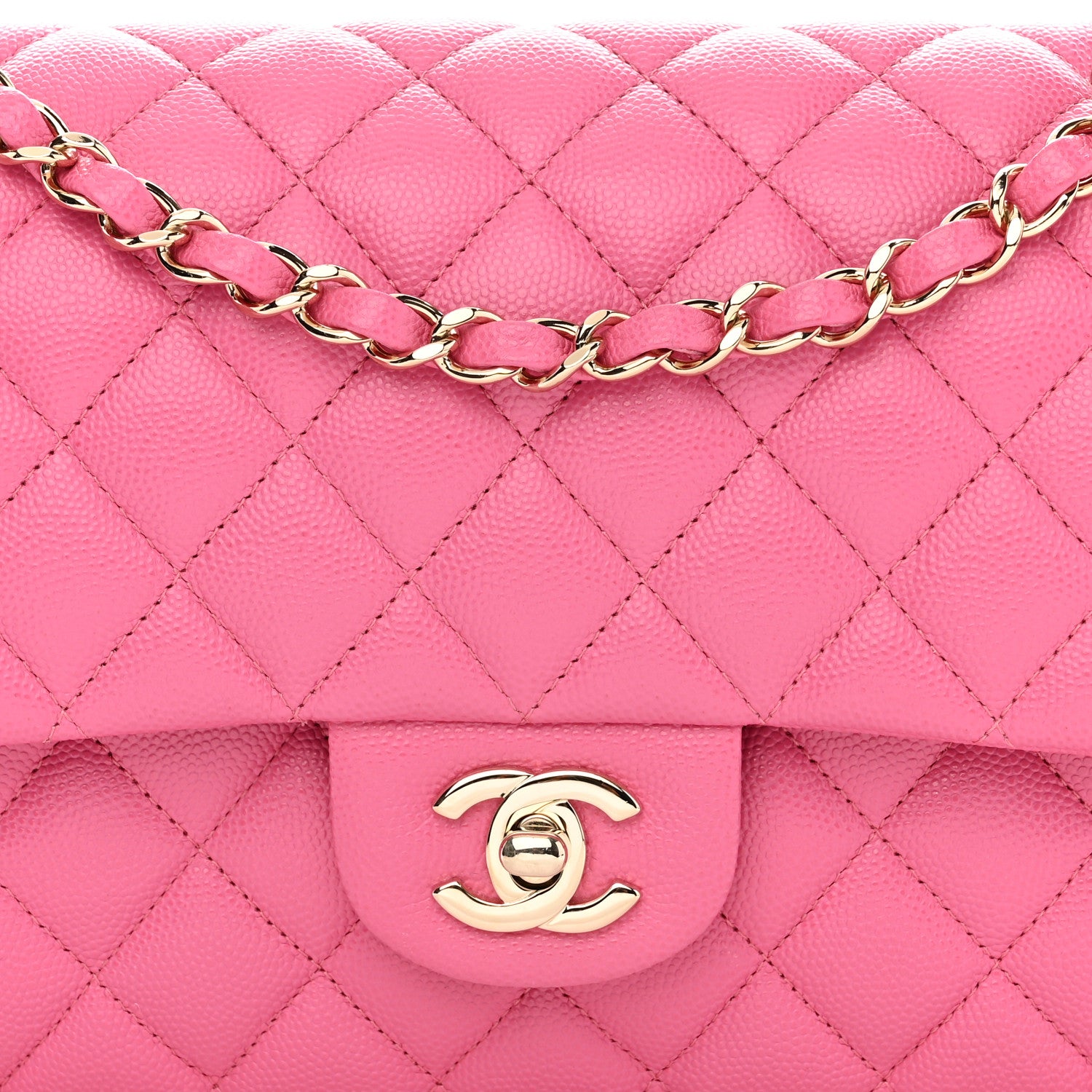 Chanel Caviar Quilted Medium Double Flap Pink 8 of 10