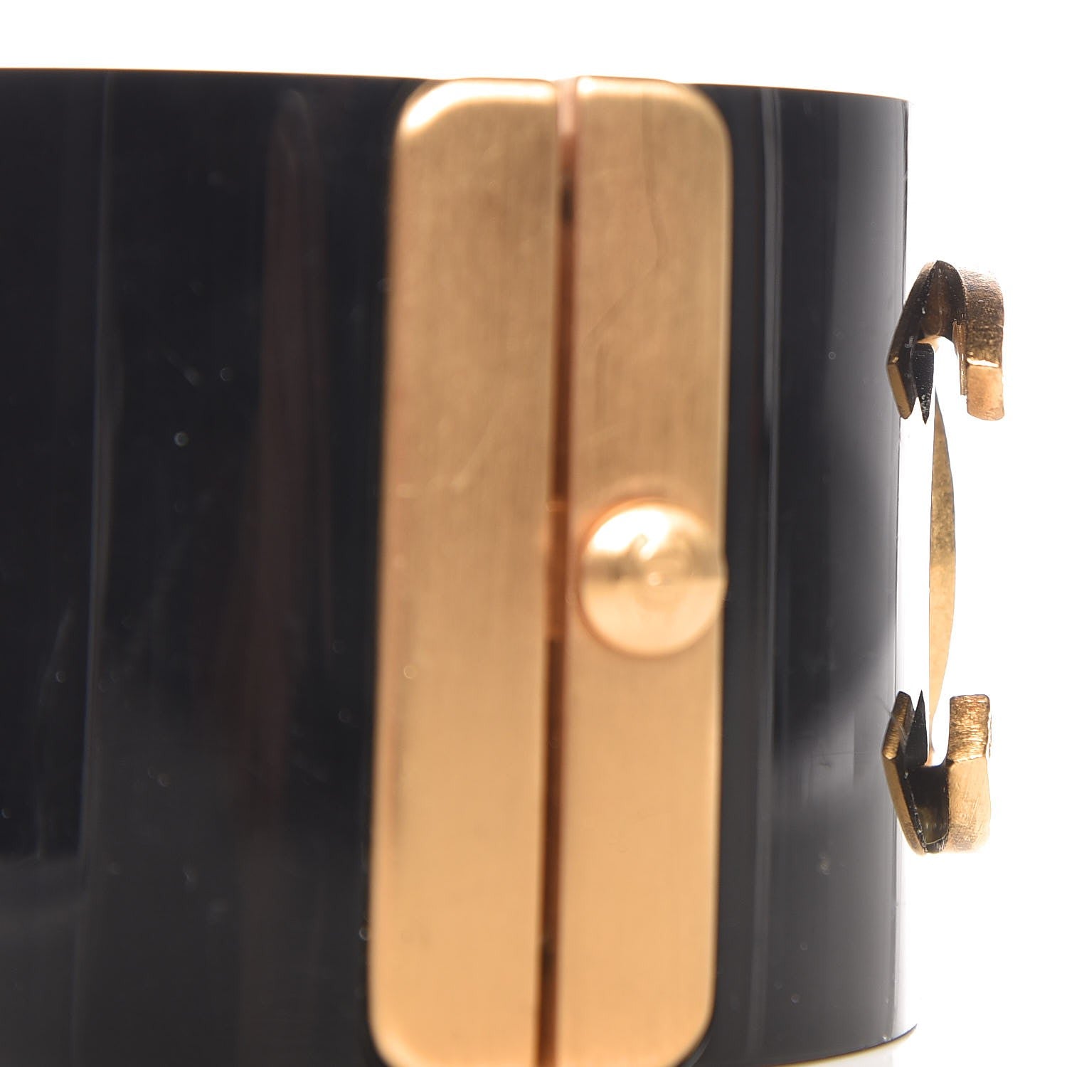 Chanel Resin CC Cuff Black Gold 6 of 6