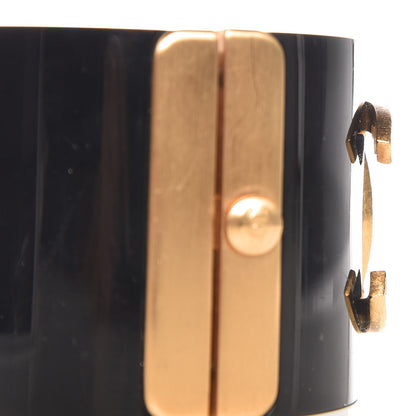 Chanel Resin CC Cuff Black Gold 6 of 6