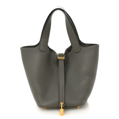 Hermes Taurillon Clemence Picotin Lock 18 PM Gris Meyer 1 of 10