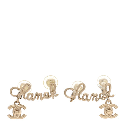 Chanel Metal Logo CC Turnlock Clip On Earrings Gold 1 of 6