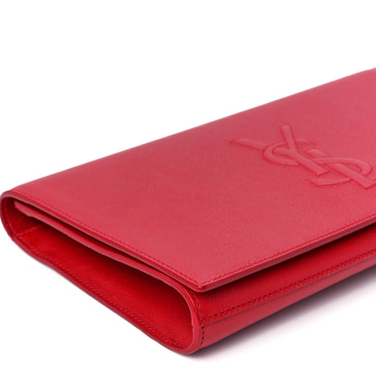 Saint Laurent Calfskin Monogram Large Belle De Jour Clutch Red 9 of 10