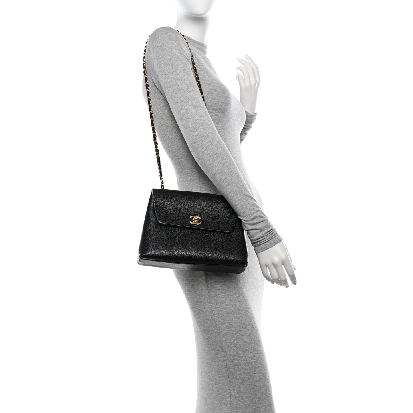 Caviar Jumbo Single Flap Black