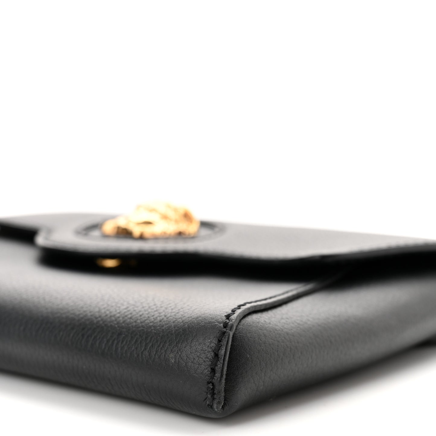 Grained Calfskin La Medusa Chain Crossbody Bag Black