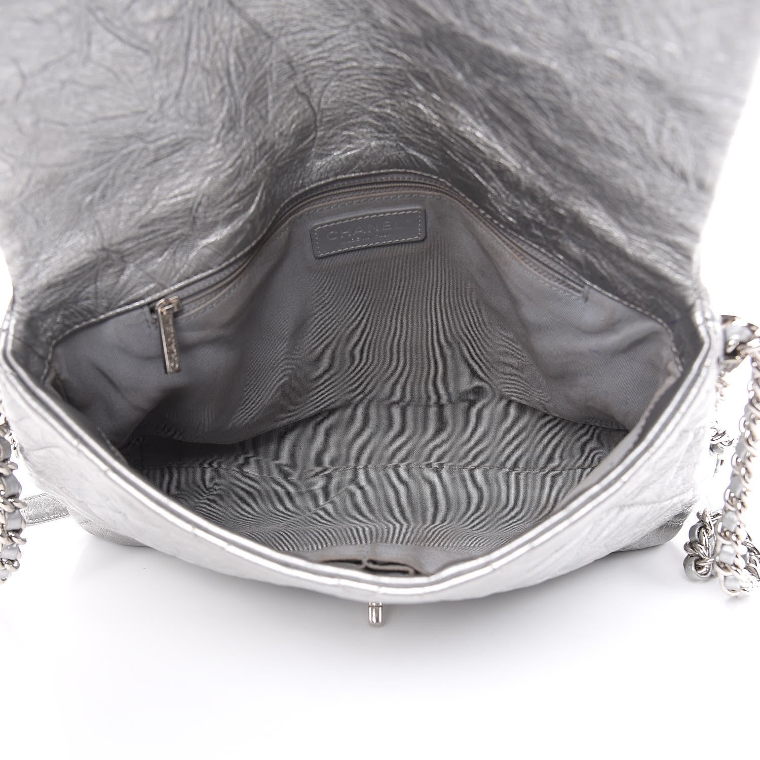 Chanel Metallic Crumpled Calfskin Big Bang Flap Bag Silver 5 of 12
